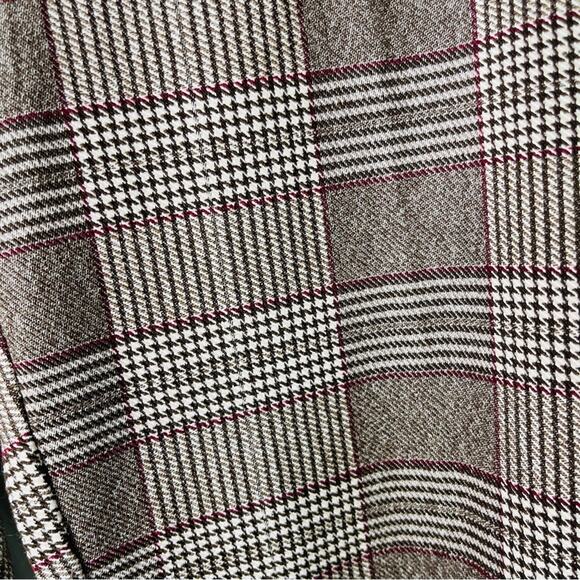 New Directions brown white burgundy plaid preppy stretchy pants 8 - Picture 4 of 7